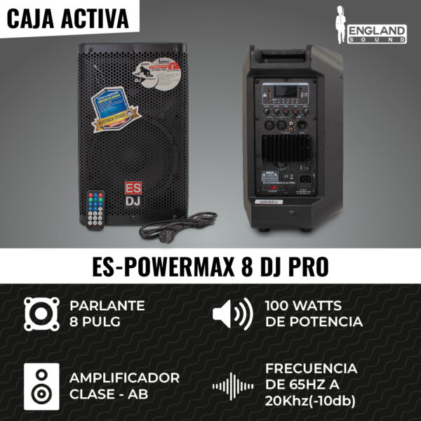 England Sound ES-POWERMAX 8 DJ PRO - Caja Amplificada Portátil de 8 Pulgadas para DJ - Image 5
