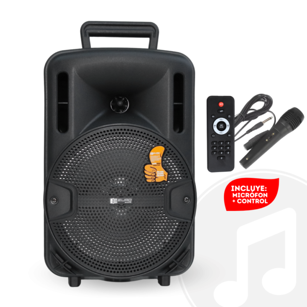 PARLANTE ACTIVO 8″ EUROSOUND ES08 | RECARGABLE-BLUETOOTH-SD-AUX