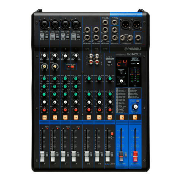 Yamaha MG10XUF - Consola de Mezcla de 10 Canales con Faders e Interfaz USB