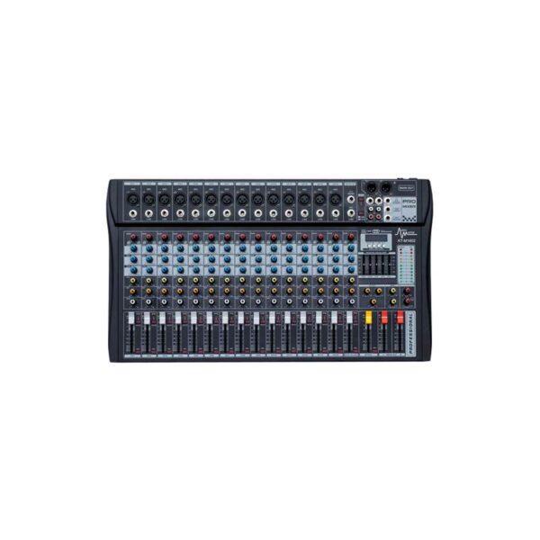 Consola Mezcladora Audio Master KTM160 | 16 Canales, USB MP3 Rec/Play, Bluetooth, Efectos Delay/Echo