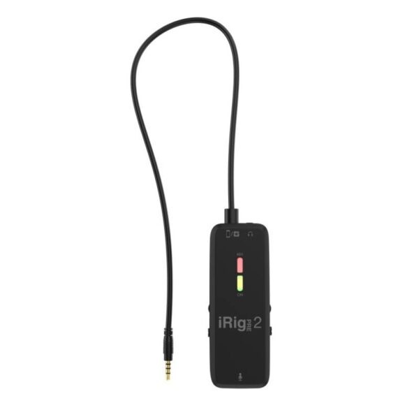 IK Multimedia iRig Pre 2 - Preamplificador de Micrófono Portátil para Smartphones y Cámaras DSLR