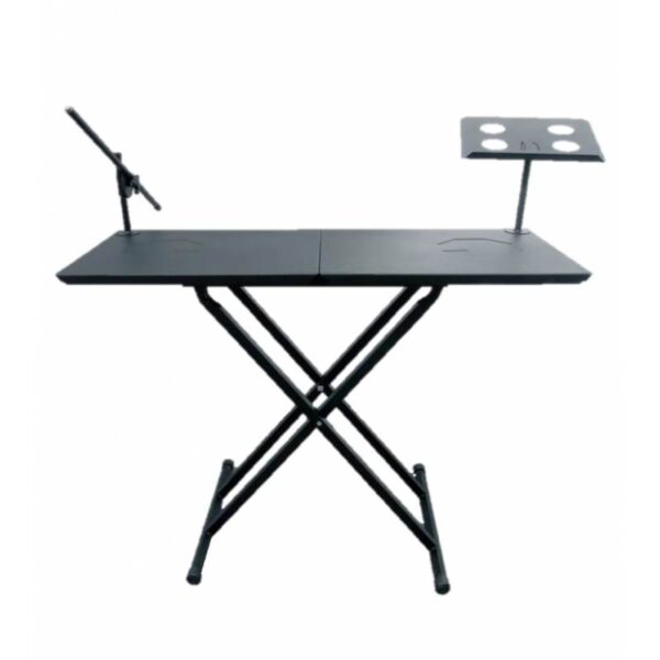 Cabina DJ Plegable Profesional - Mesa Portátil con Soporte Laptop/Mic