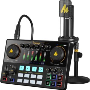 Maonocaster E2 Single Mic Bundle - Kit de Estudio de Podcast y Streaming con 1 Micrófono