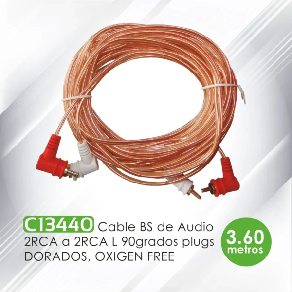 Besser Sound C13440 - Cable de Audio 2 RCA a 2 RCA (3.60 Metros)