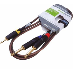Besser Sound C13399 - Cable de Audio 3.5mm Estéreo a 2x 1/4" Mono Y (1.5 Metros)